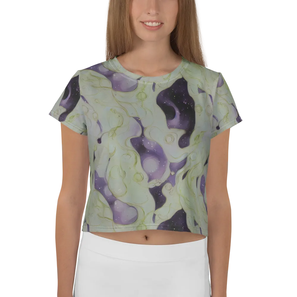Sage Galaxy on Crop Tee — Front