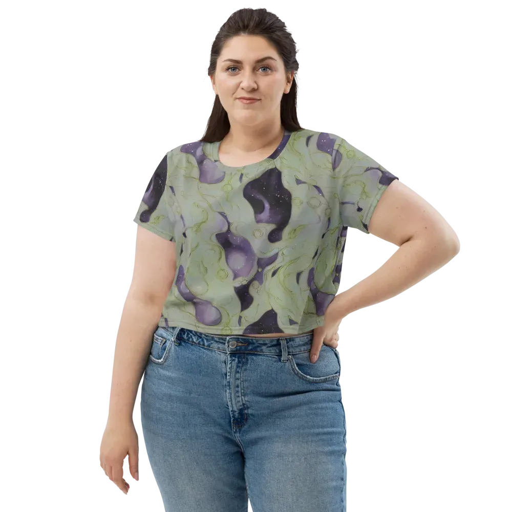 Sage Galaxy on Crop Tee — Front