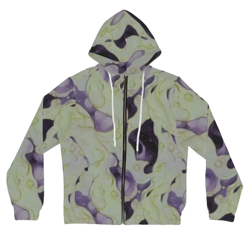 Sage Galaxy on a Women's Full-Zip Hoodie