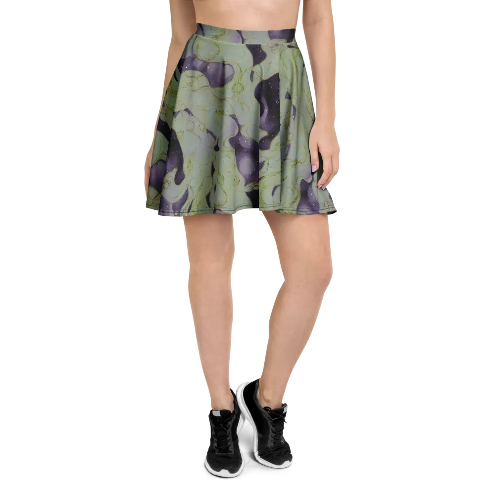 Sage Galaxy on Skater Skirt — Front