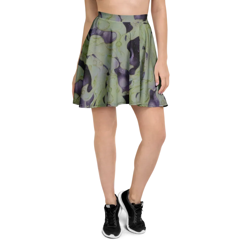 Sage Galaxy on Skater Skirt — Front