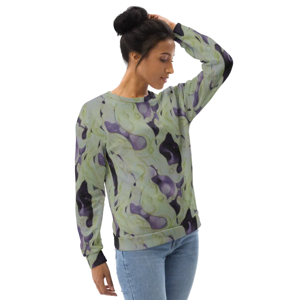 Sage Galaxy on Sweatshirt — Right Front