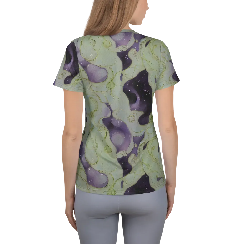 Sage Galaxy on Women's Athletic T-Shirt — Back
