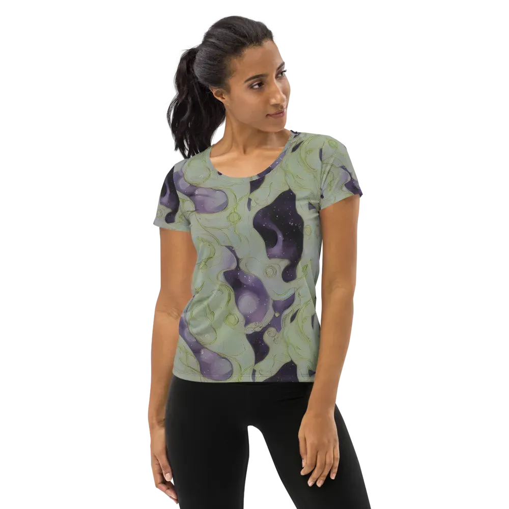 Sage Galaxy on Women's Athletic T-Shirt — Front