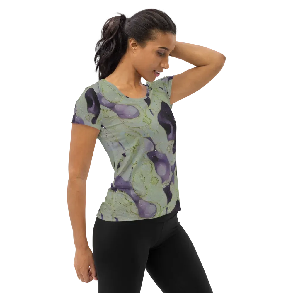 Sage Galaxy on Women's Athletic T-Shirt — Right