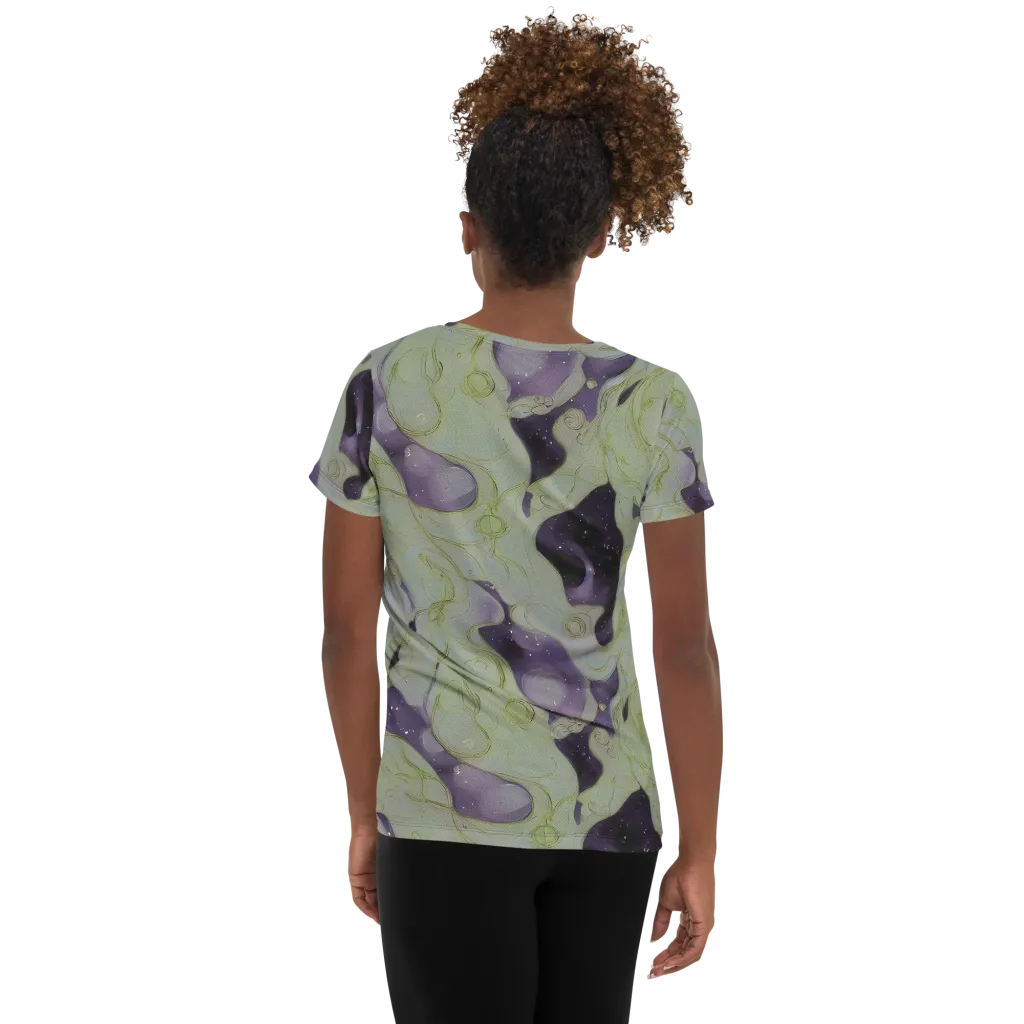 Sage Galaxy on Women's Athletic T-Shirt — Back