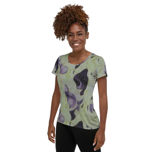Sage Galaxy on a Women's Athletic T-Shirt