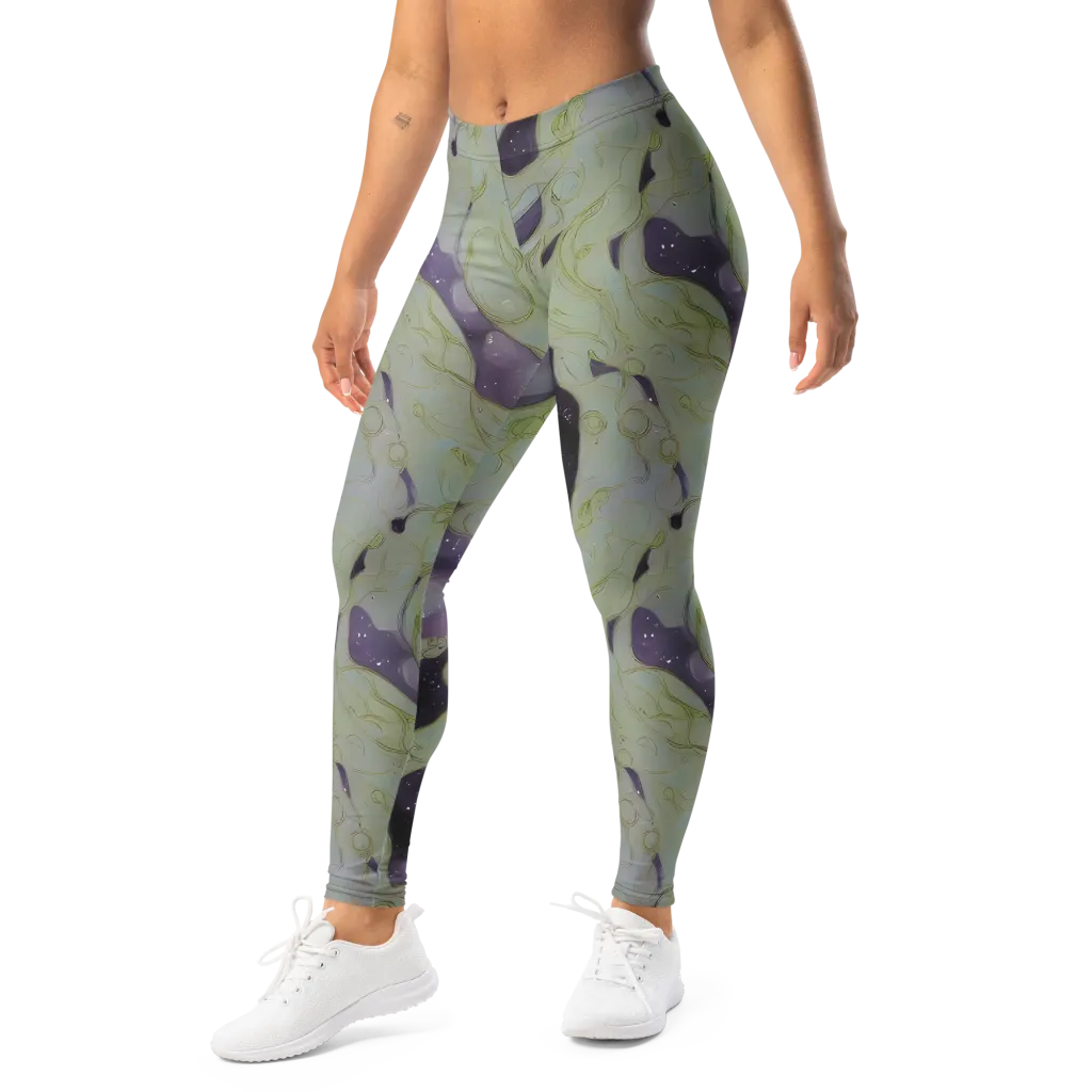 Sage Galaxy on Leggings — Left Front