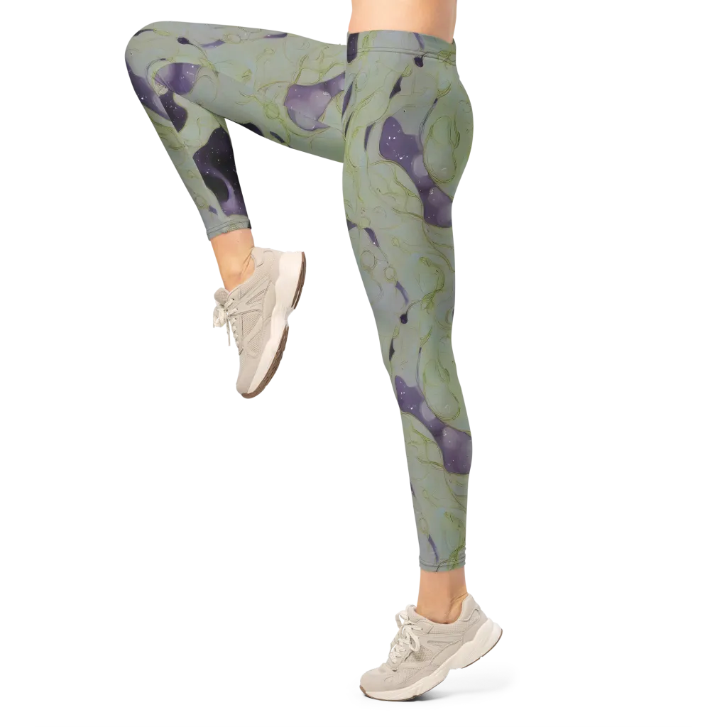 Sage Galaxy on Leggings — Left