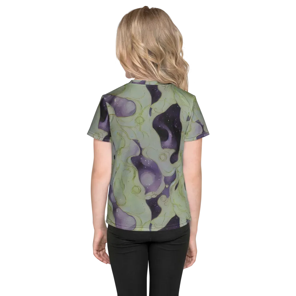 Sage Galaxy on Kids Crew Neck T-Shirt — Back