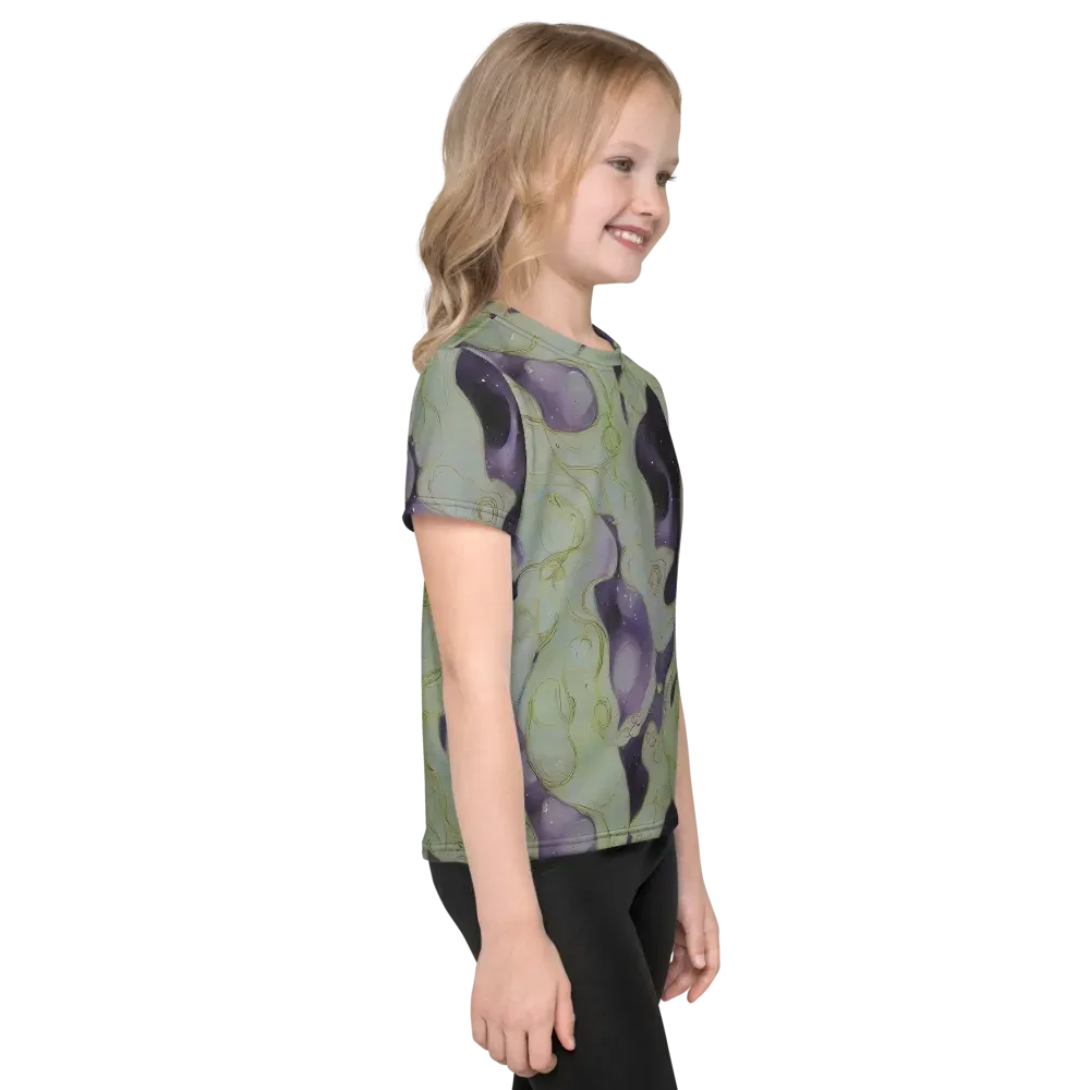 Sage Galaxy on Kids Crew Neck T-Shirt — Right