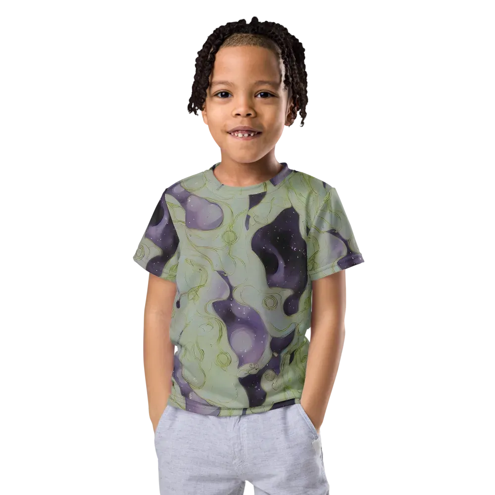 Sage Galaxy on Kids Crew Neck T-Shirt — Front