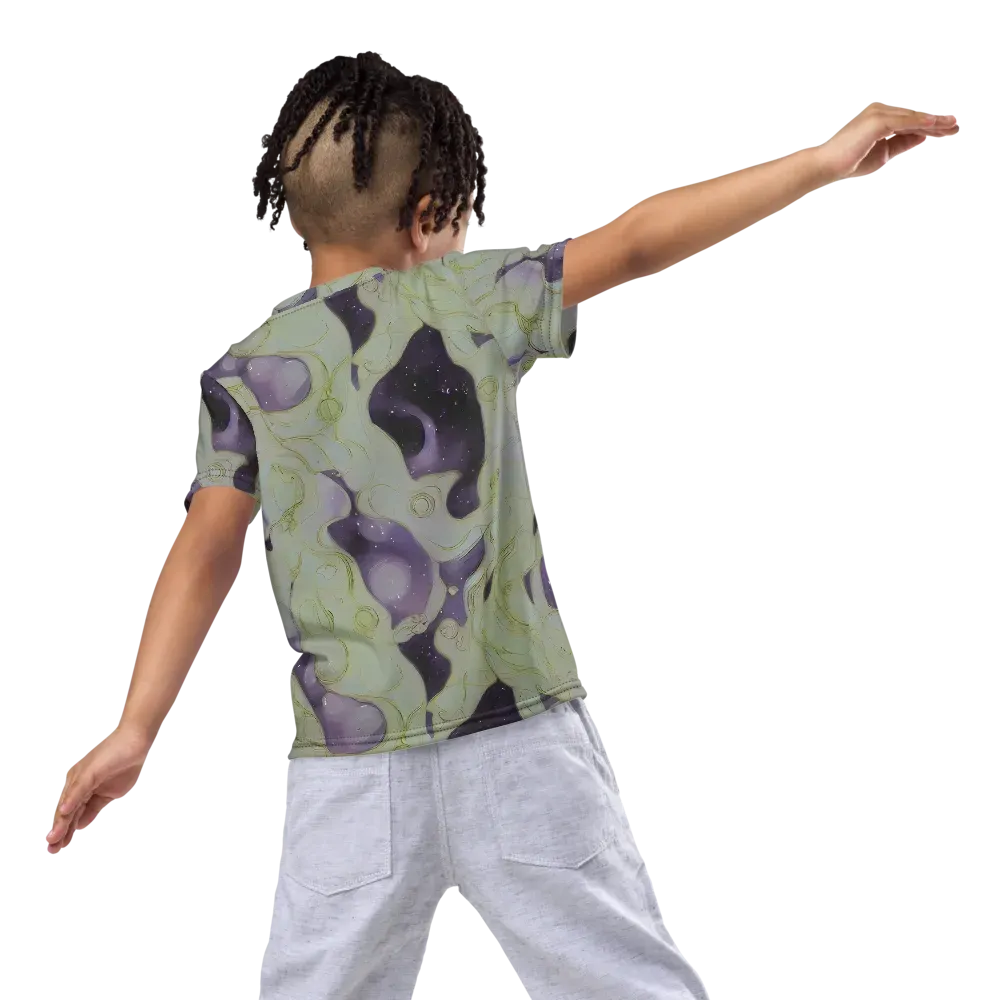 Sage Galaxy on Kids Crew Neck T-Shirt — Back