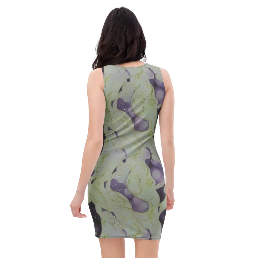 Sage Galaxy on Bodycon Dress — Back