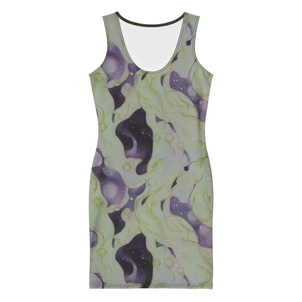 Sage Galaxy on Bodycon Dress — Front
