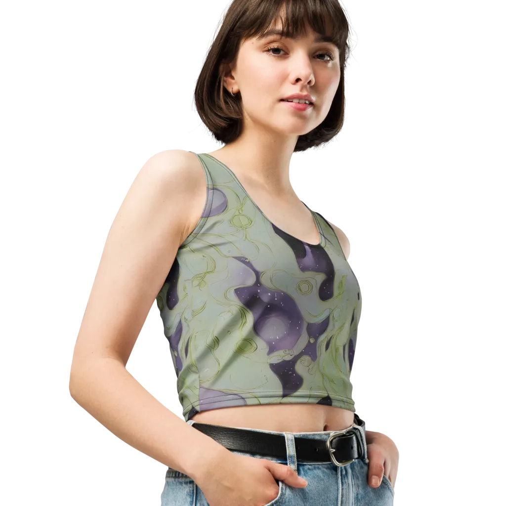 Sage Galaxy on Crop Top — Right Front