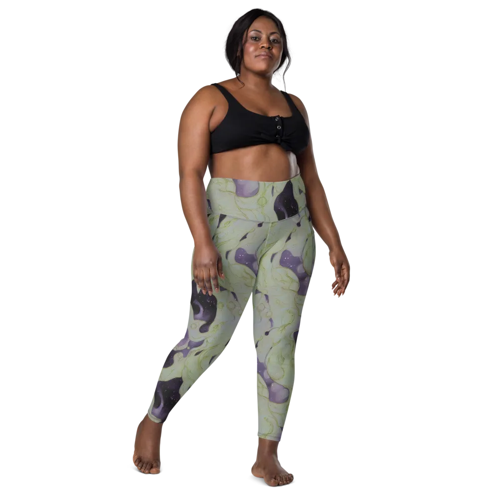 Sage Galaxy on Leggings with Pockets — Front
