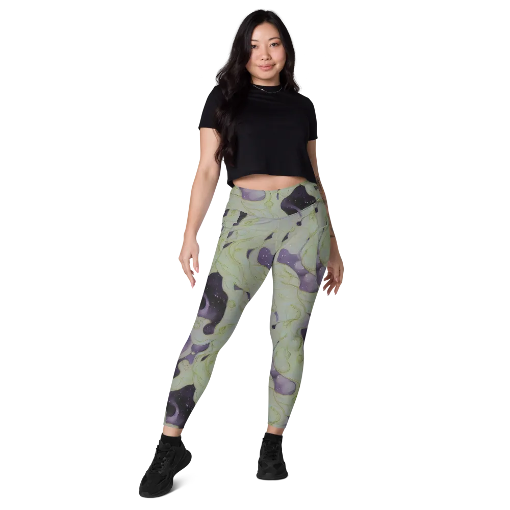 Sage Galaxy on Leggings with Pockets — Front