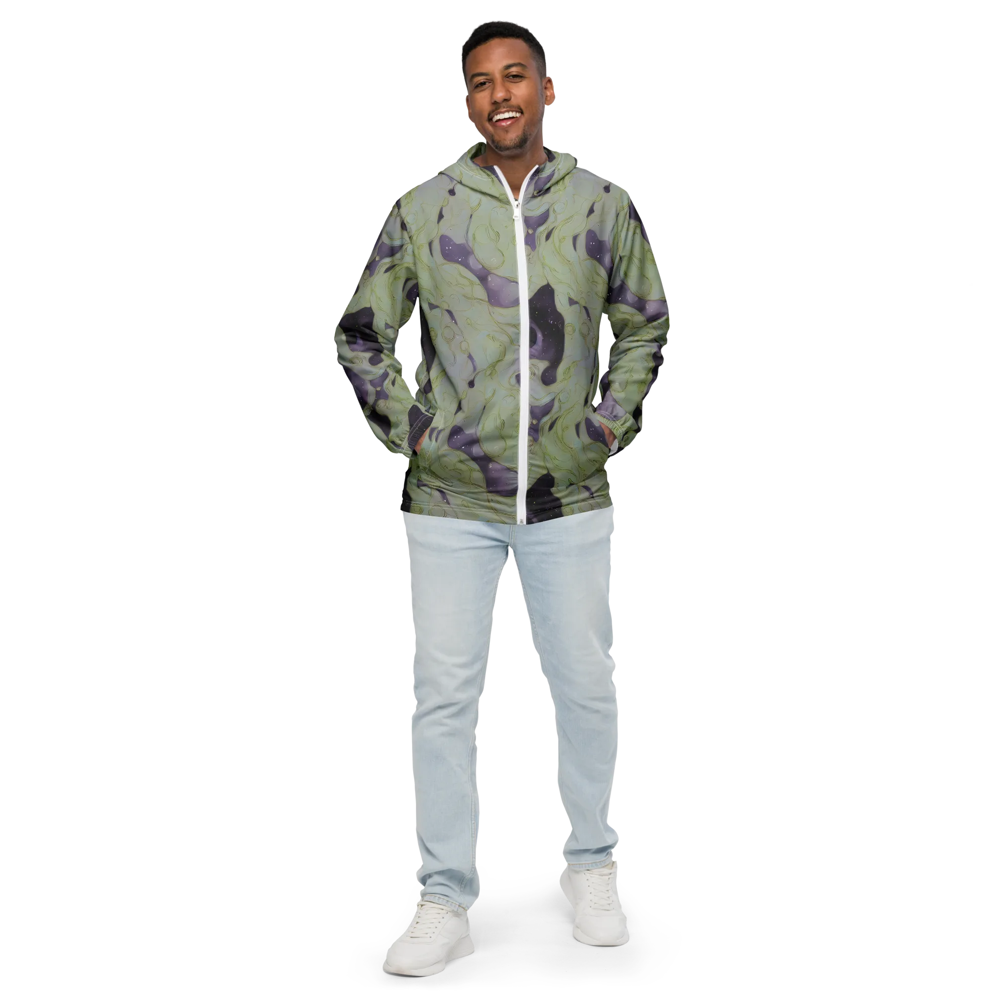 Sage Galaxy on Men's Windbreaker — Front