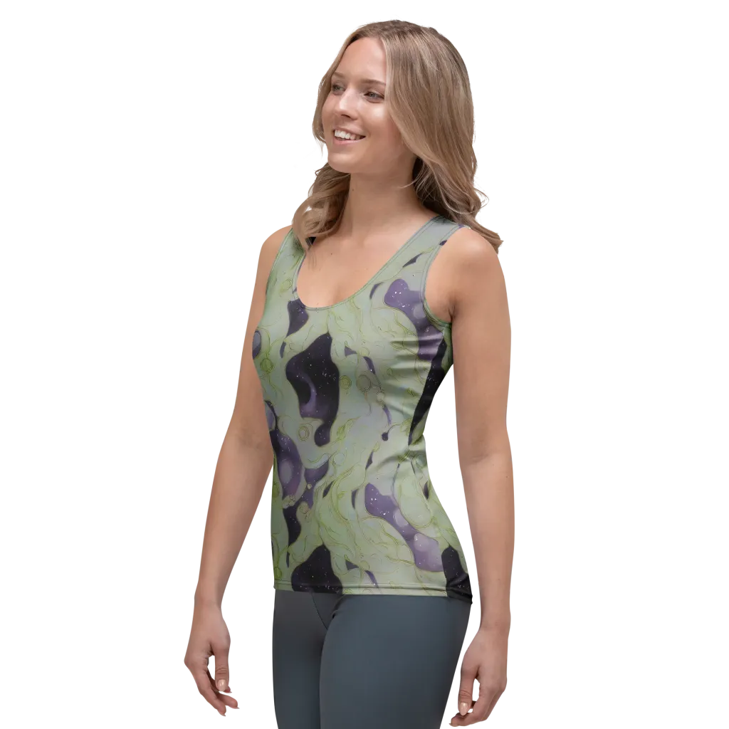 Sage Galaxy on Women's Tank Top — Left Front