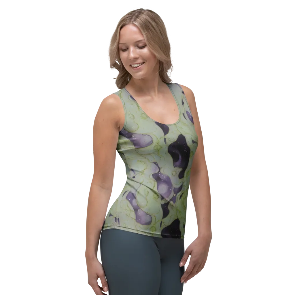 Sage Galaxy on Women's Tank Top — Right Front