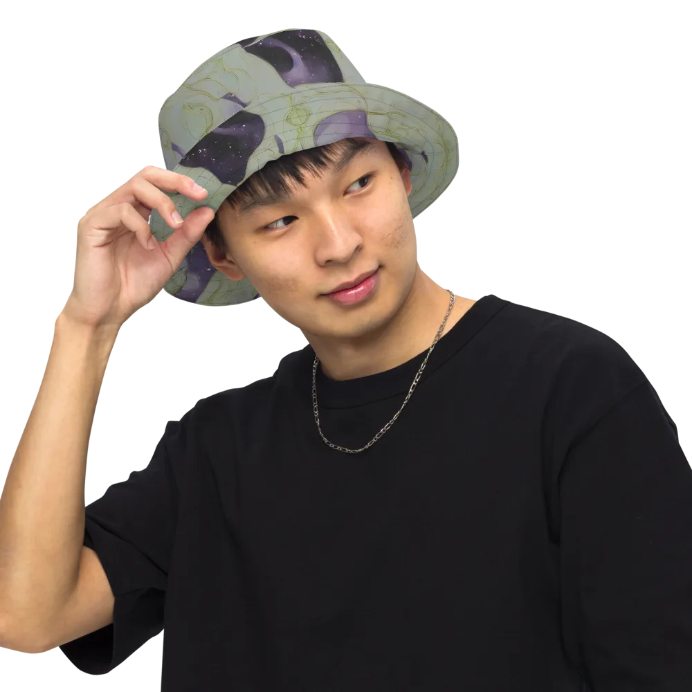 Sage Galaxy on Reversible Bucket Hat — Front Inside