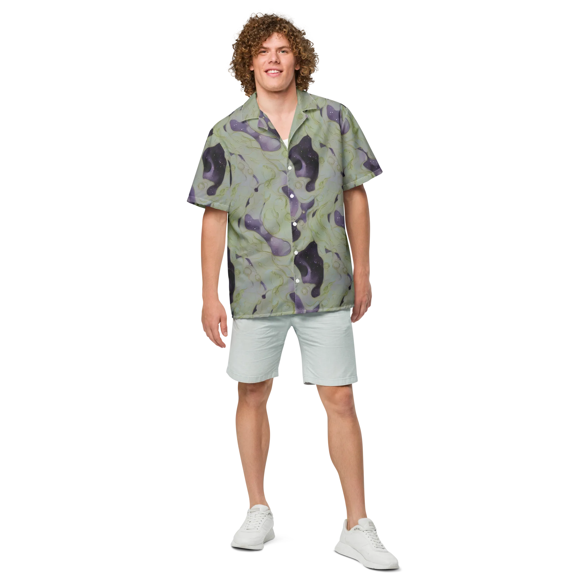 Sage Galaxy on Button Shirt — Front