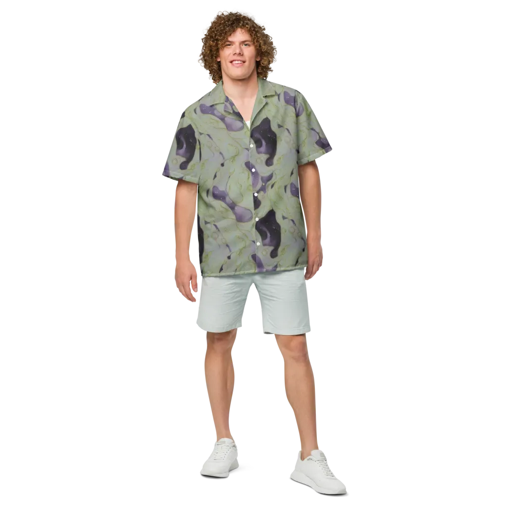 Sage Galaxy on Button Shirt — Front