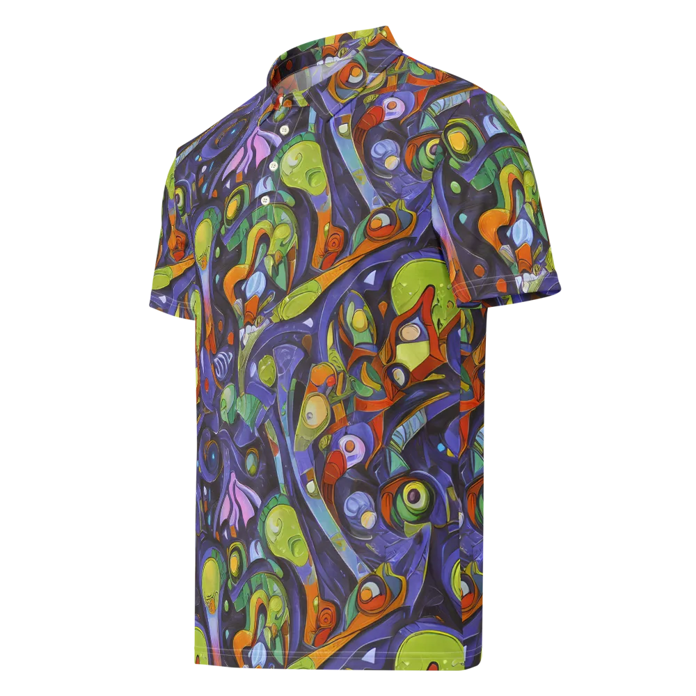 Neon Organism on Men's Slim Fit Polo Shirt — Left Front
