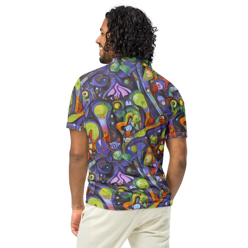 Neon Organism on Men's Slim Fit Polo Shirt — Back
