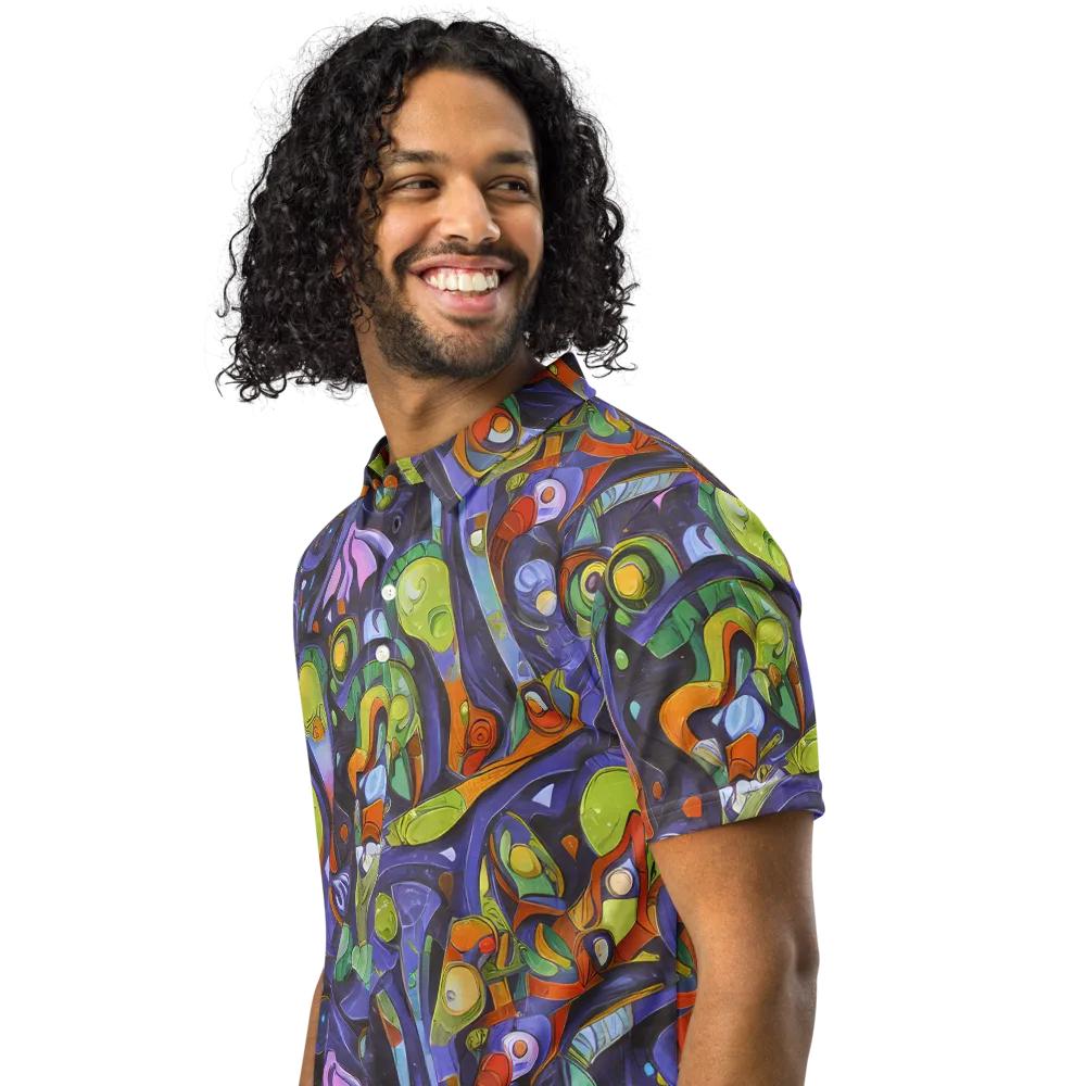 Neon Organism on Men's Slim Fit Polo Shirt — Left Front