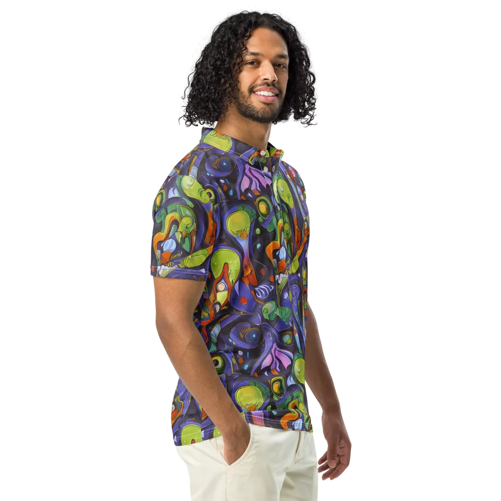 Neon Organism on Men's Slim Fit Polo Shirt — Right Front
