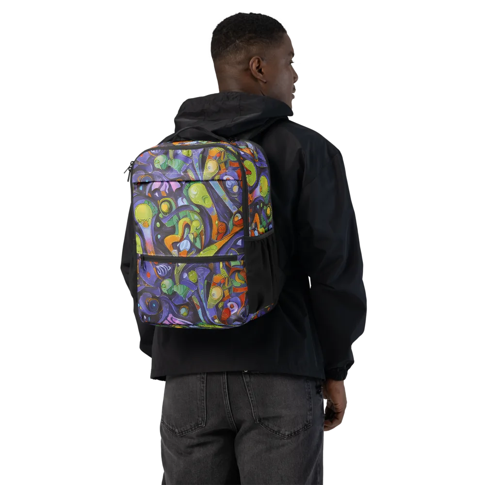Neon Organism on Utility Backpack — Back