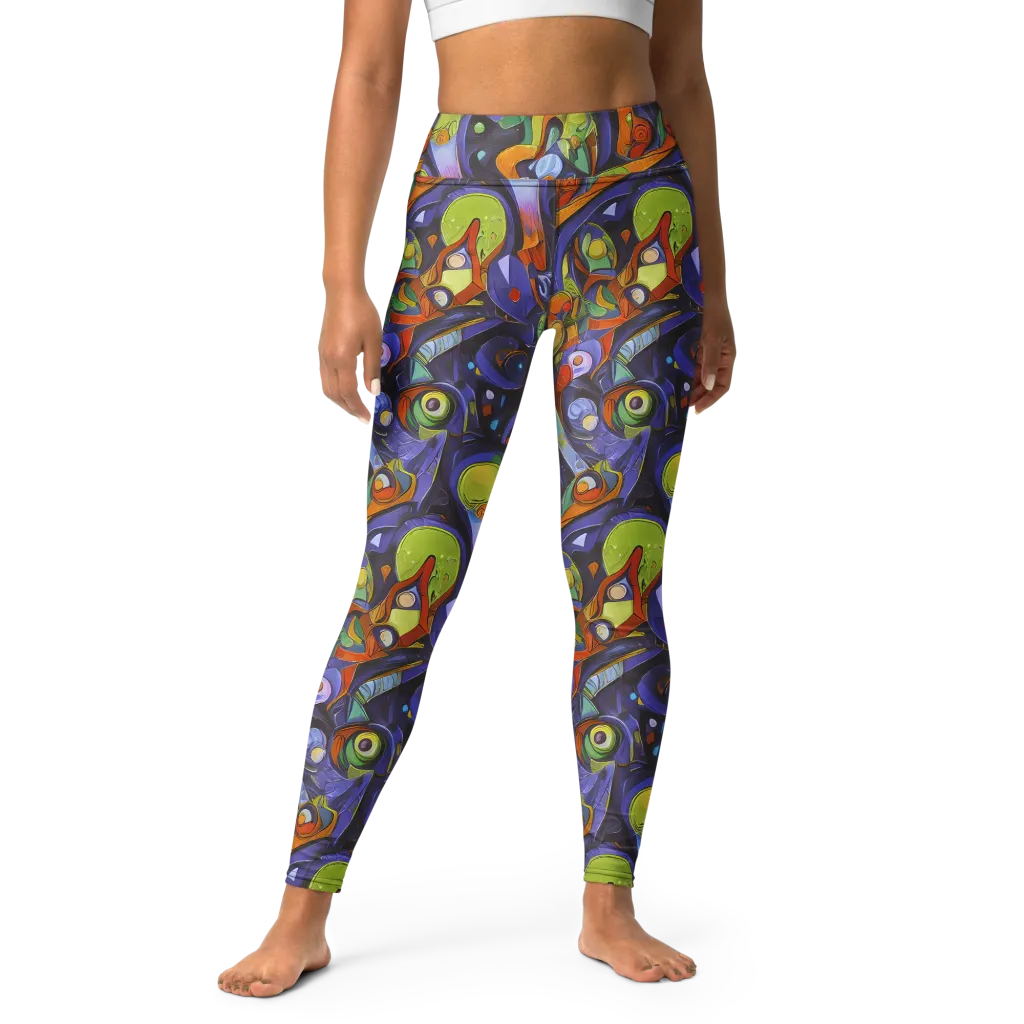 Neon Organism on Yoga Leggings — Front
