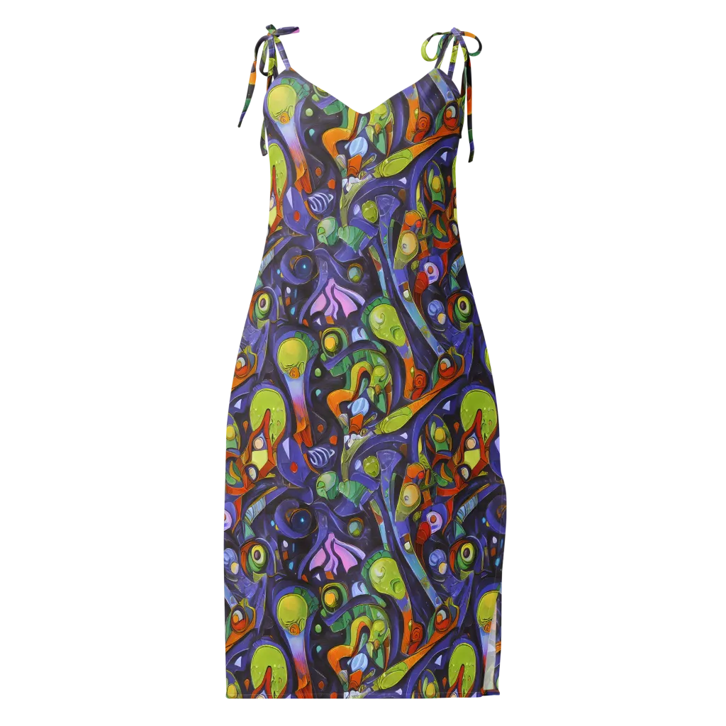 Neon Organism on Slip Dress — Front