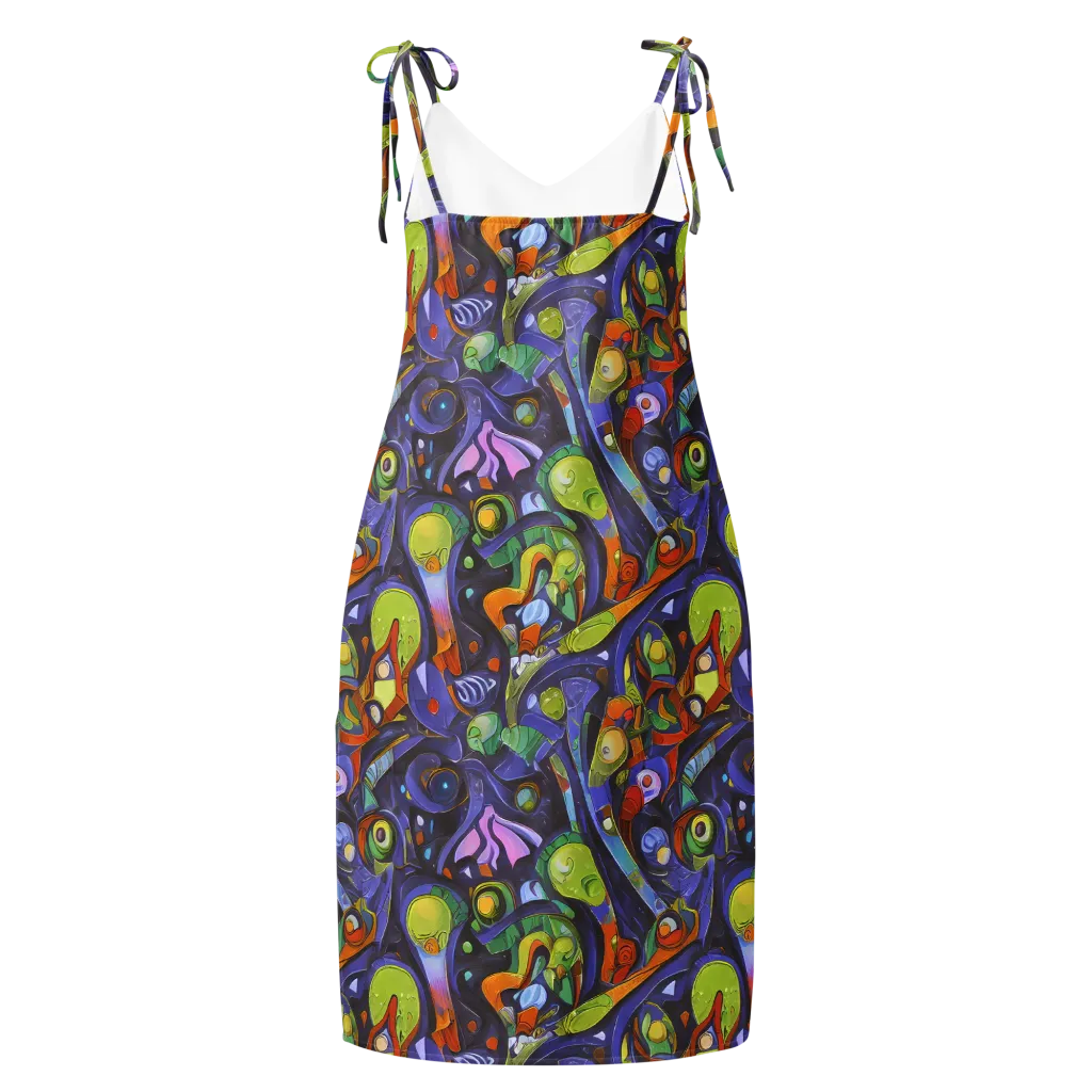 Neon Organism on Slip Dress — Back