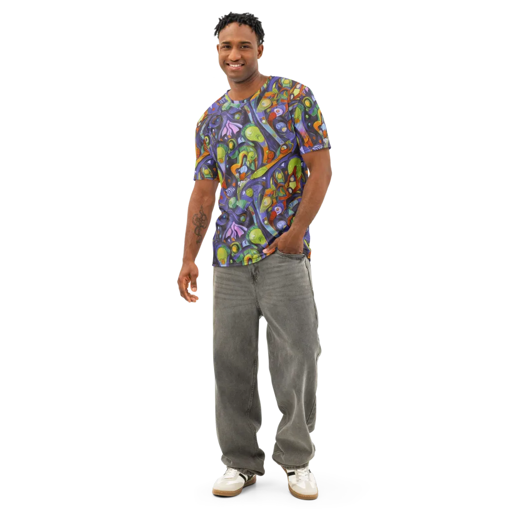 Neon Organism on Men's Cotton Crew Neck T-Shirt — Front