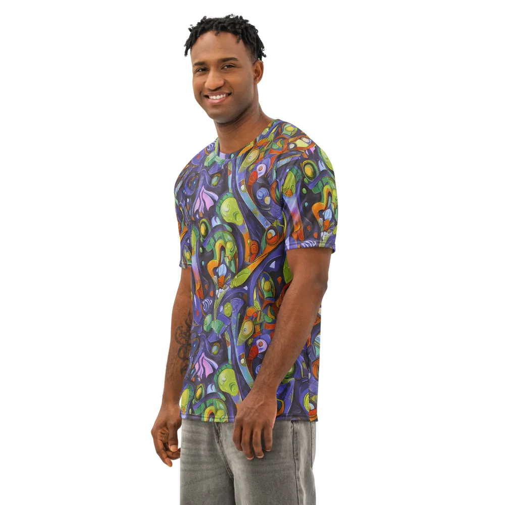 Neon Organism on Men's Cotton Crew Neck T-Shirt — Left Front