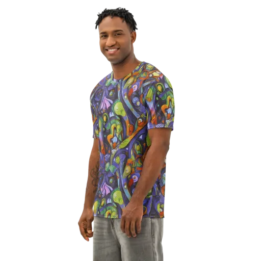 Neon Organism on a Men's Cotton Crew Neck T-Shirt