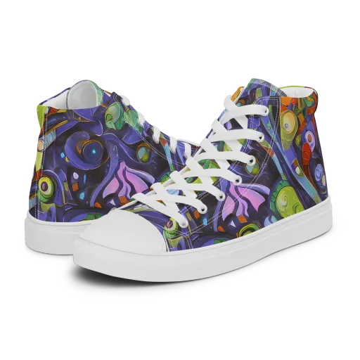 Neon Organism on a Men's High Top Canvas Shoes