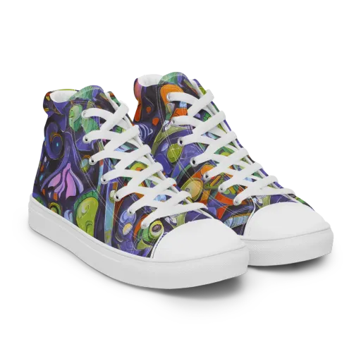 Neon Organism on a Women's High Top Canvas Shoes
