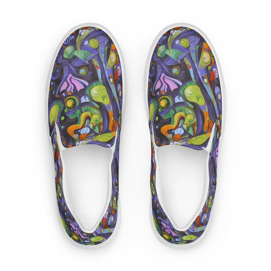Neon Organism on Men's Slip-On Canvas Shoes — Front