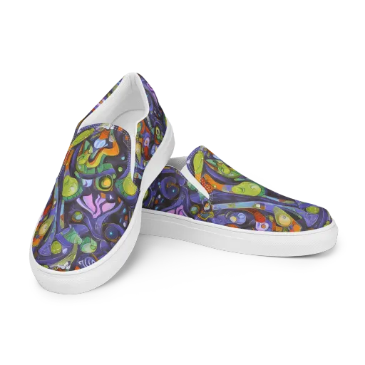 Neon Organism on a Men's Slip-On Canvas Shoes