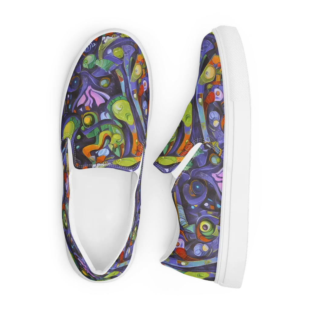 Neon Organism on Men's Slip-On Canvas Shoes — Front