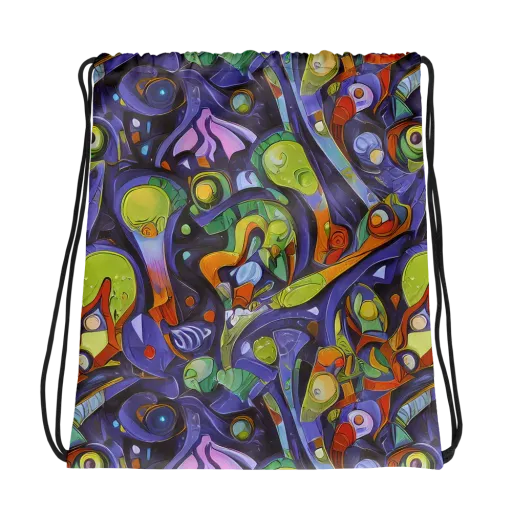 Neon Organism on a Drawstring Bag