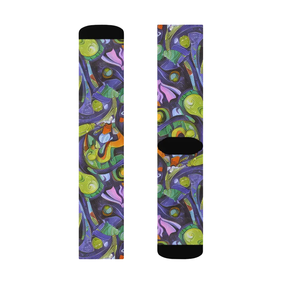 Neon Organism on Socks — Right Sock