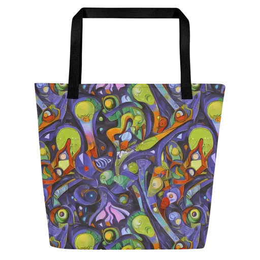 Neon Organism on a Large Tote Bag W/ Pocket