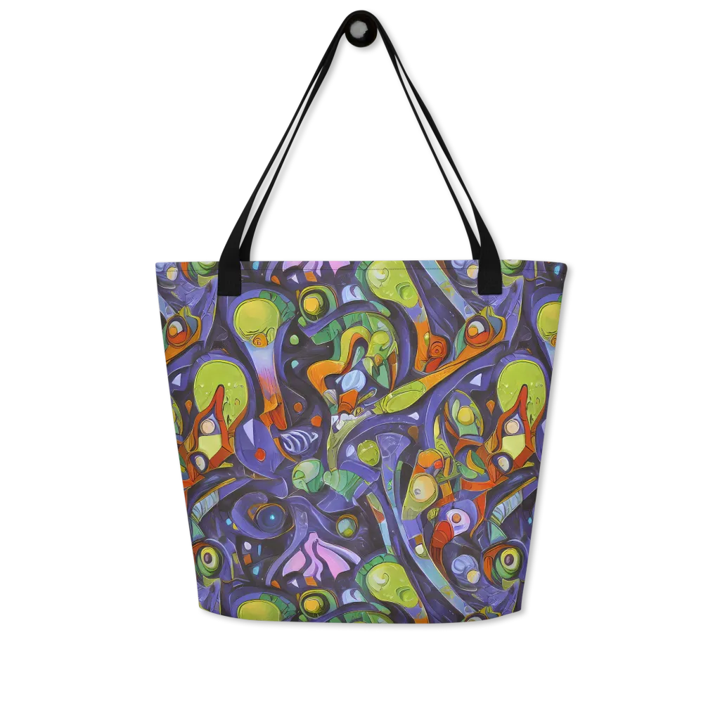 Neon Organism on Large Tote Bag W/ Pocket — Front