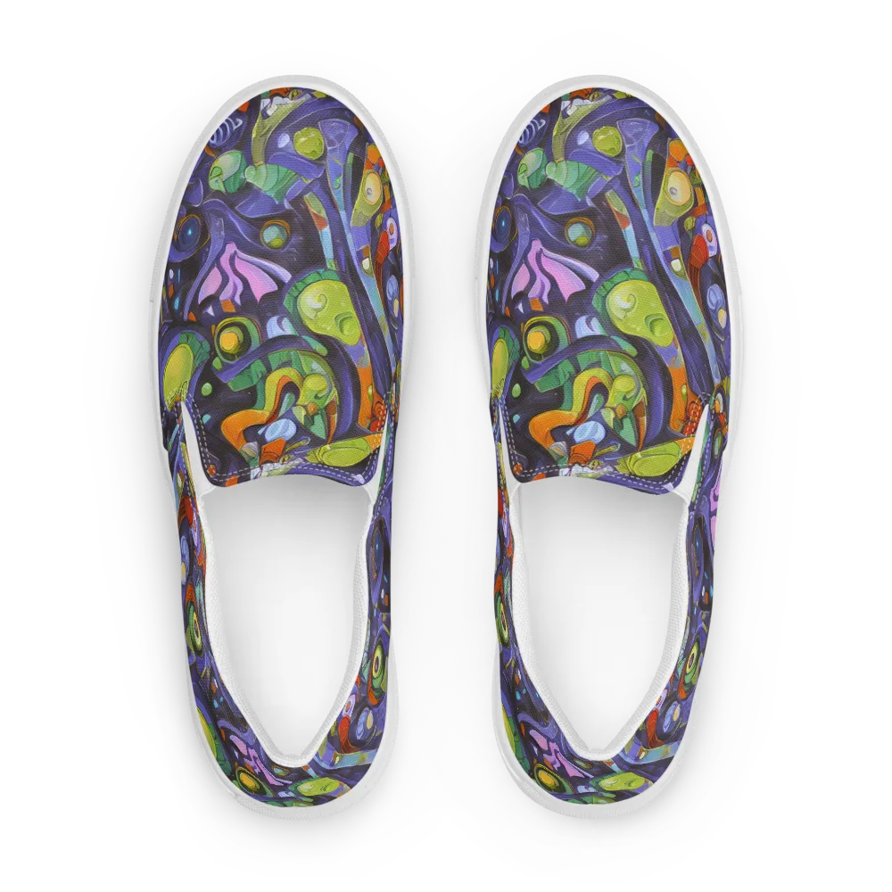 Neon Organism on Women's Slip-On Canvas Shoes — Front