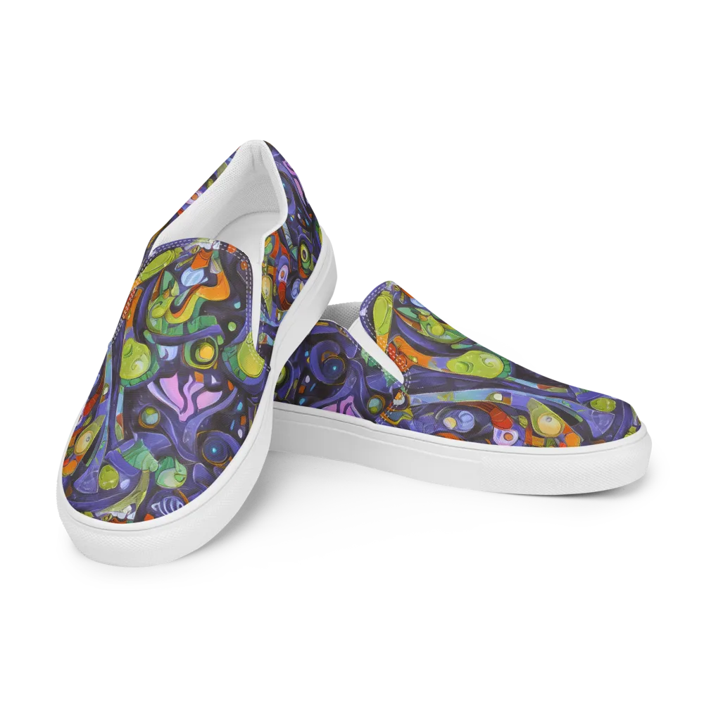 Neon Organism on Women's Slip-On Canvas Shoes — Left Front